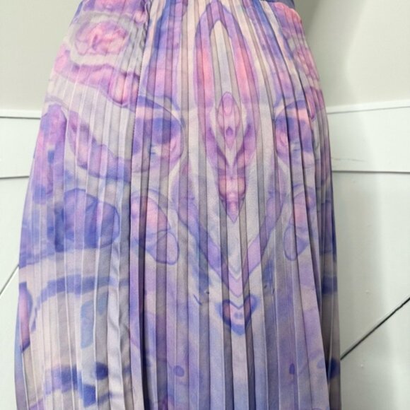 ANTHROPOLOGIE SIDDHARTHA BANSAL PURPLE PLEATED MAXI SKIRTSIZE - 8 - PRELOVED - Picture 9 of 10